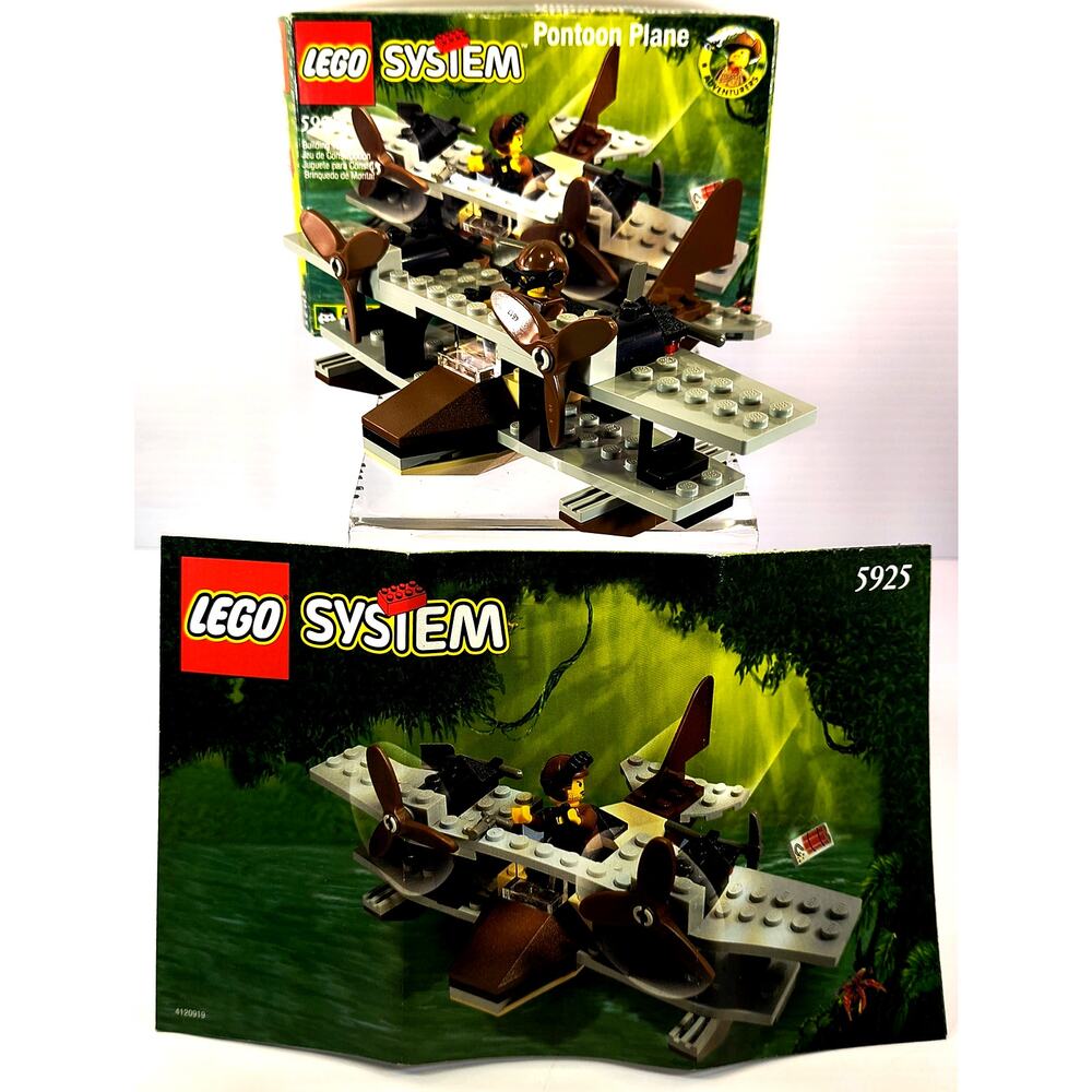 Lego 5925 System Adventurers PONTOON PLANE, Complete, Used, See Pics/Descr.
